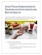 7 Supplements and Vitamins to Avoid If You Are Diabetic