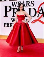 Anne Hathaway Hits Red Carpet Dripping in Diamonds and Gap Shirt Dress