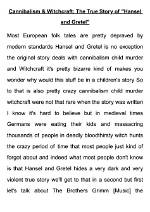 Cannibalism & Witchcraft: the True Story of "Hansel and Gretel"