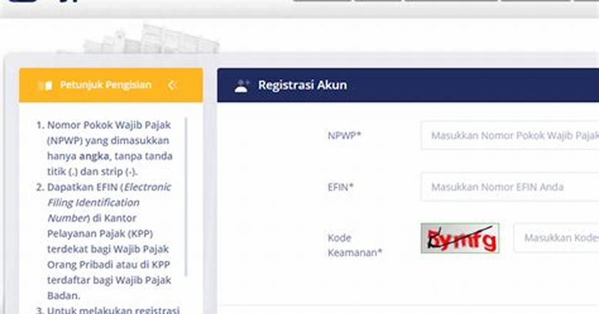 Cara Daftar, Login Dan Buat Efin Untuk Lapor Spt