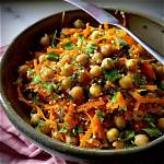 Carrot Salad with Tahini and Crisped Chickpeas