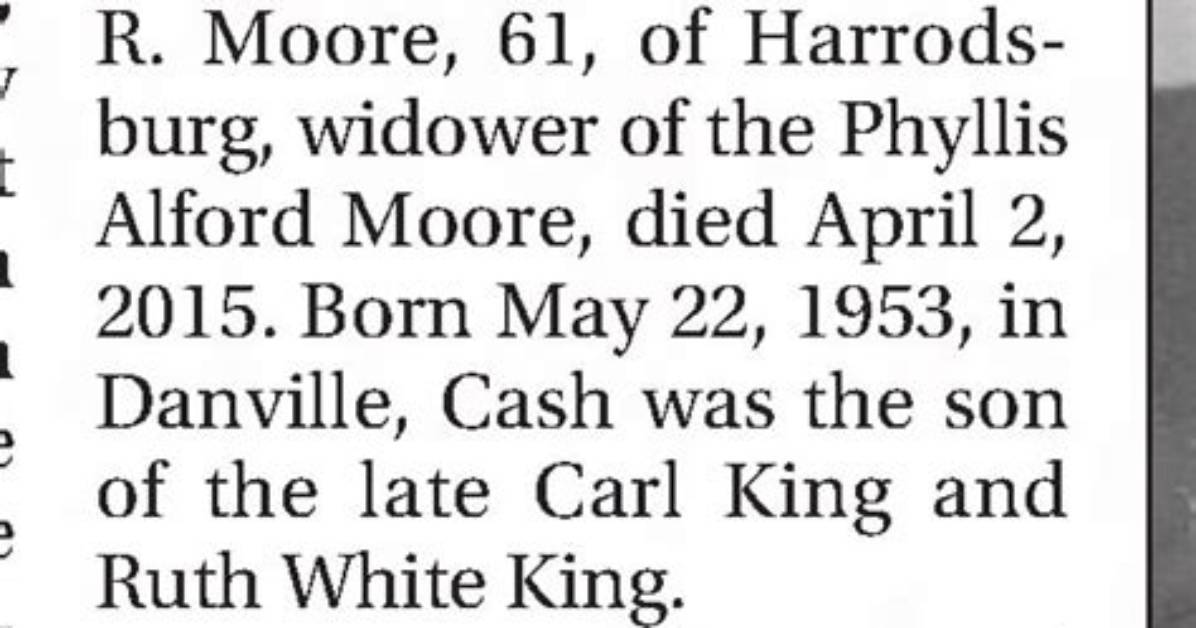 Cash Moore Death and Cash Moore Obituary