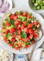Chopped Vegetable, Watermelon and Feta Salad