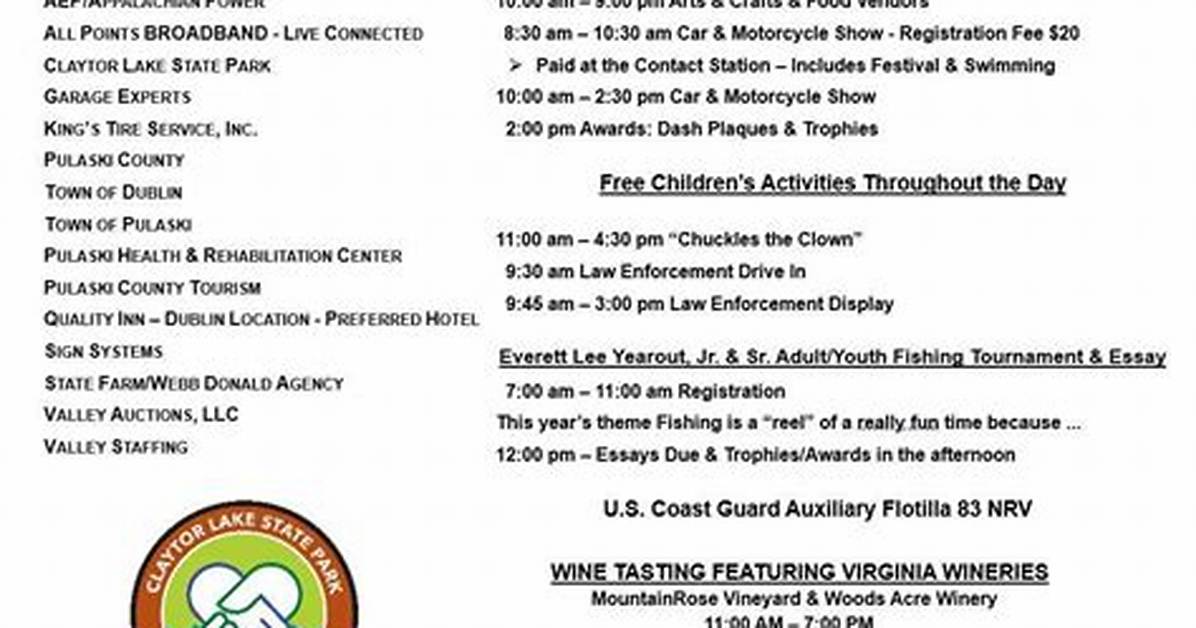 🎉 Claytor Lake Festival @ Claytor Lake State Park