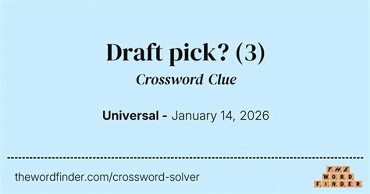 Crossword Clue Unsuccessful Draft Pick in Sports Lingo