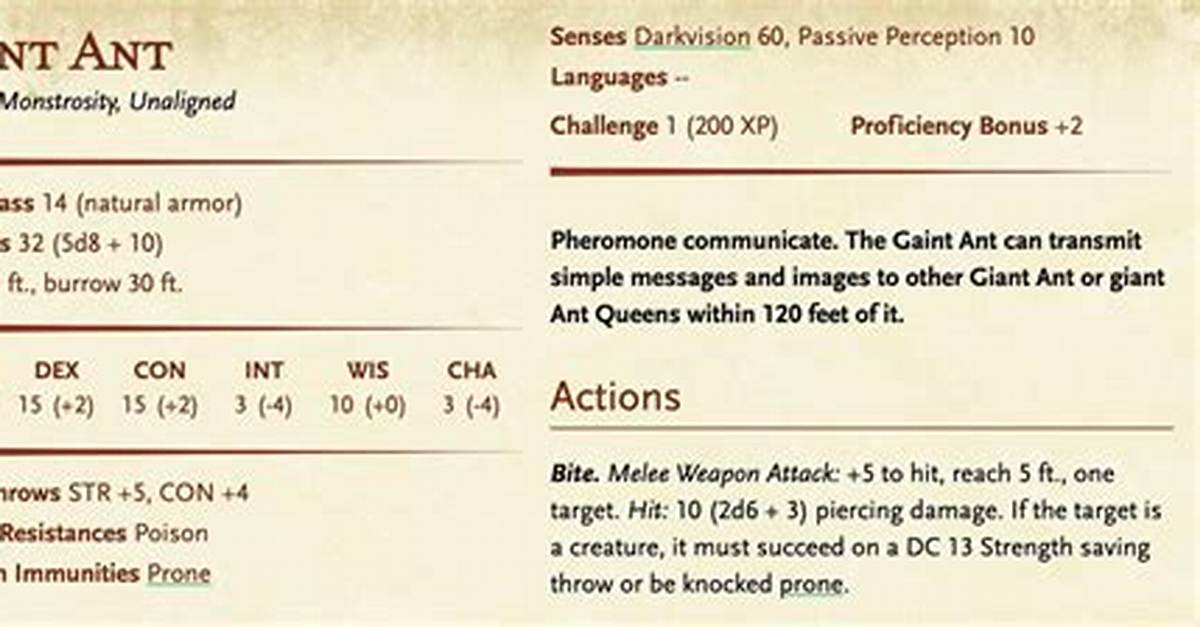 D&D 5E - Giant Ant