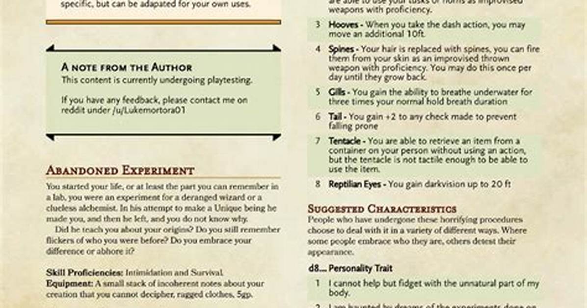 D&D 5E - Missing Backgrounds