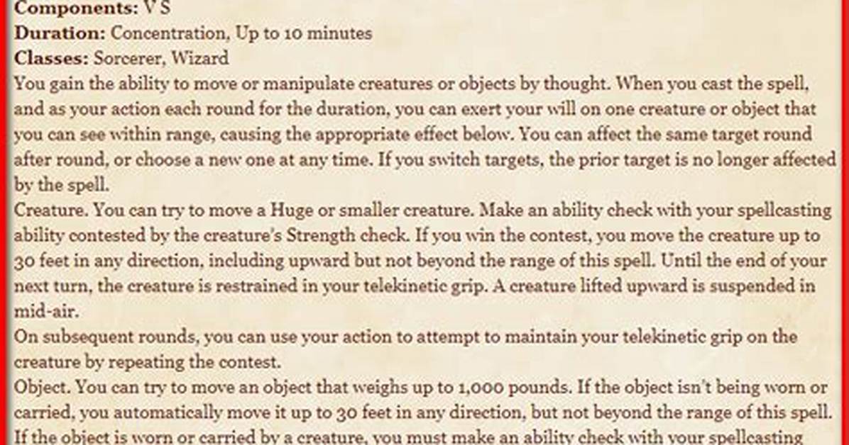 D&D 5E - Telekinesis Damage?