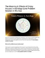 Empty Houses in Astrology: Meaning and Effects!