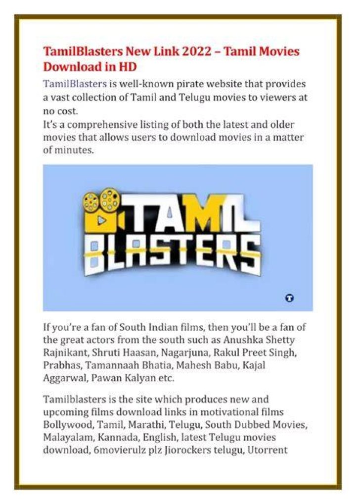 Find the New TamilBlasters Link & Access Movies Securely