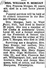 Frances Morgan Obituary, a Legacy of Love and Beauty