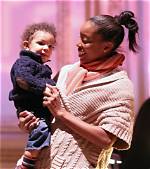Heather Headley and Son at Rehearsal