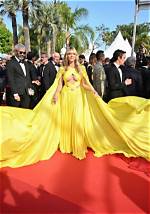 Heidi Klum Brightens Cannes in Cutout Yellow Dress by Zuhair Murad