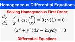 Homogeneous Differential Equation - News