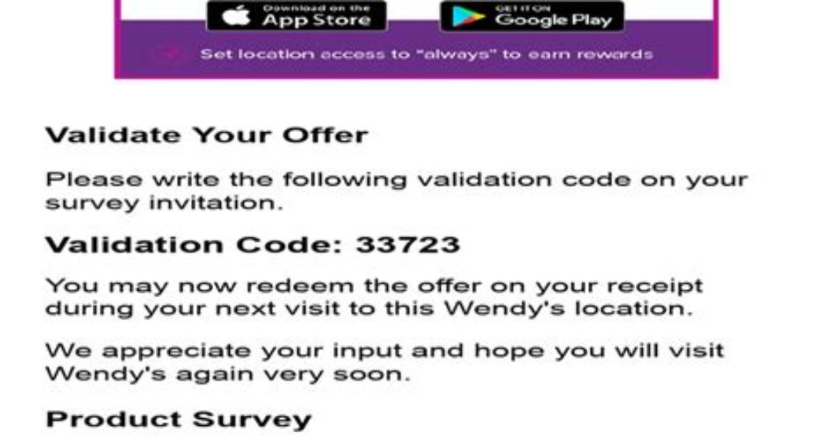 How to Redeem Wendy's Survey Code