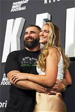 Jason Kelce’s Wife, Kylie, Tries to Hide When Put on Spot During ‘New Heights’ Live Show