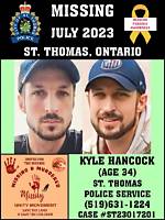 Kyle Hancock Missing Person St. Thomas, Ontario Resident Has Been Missing for Long Now
