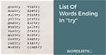 List of Words Containing 'Try'