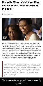 Mary Mcgillicuddy Robinson Is Not Michelle Obama's Mother, Death Hoax on Twitter the Talks Today
