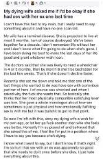 "Mi Esposa Moribunda Me Ha Pedido Tener Sexo Con Su Ex Antes De Morir"