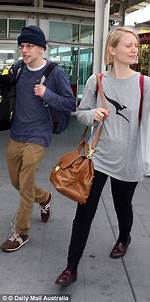 Mia Wasikowska Leaves Sydney Airport with Actor Boyfriend Jesse Eisenberg
