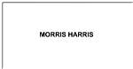 Morris Harris Obituary, Morris Harris Has Passed Away