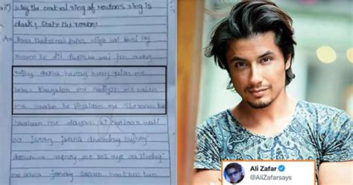 Pakistani Student Writes Lyrics of Ali Zafar’s Jhoom in Physics Exam, Singer Shares Video. Watch – India Tv