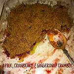 Pear Cranberry and Gingersnap Crumble