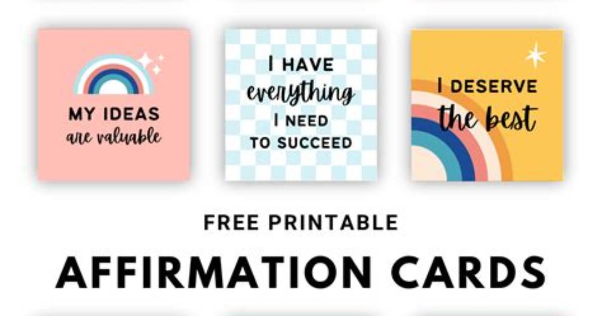 Positive Affirmations Printable to for Back to School Good Vibes