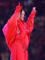 Pregnant Rihanna Soars in Super Bowl Halftime Performance