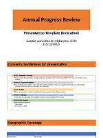 Preparation for an Annual Progress Review