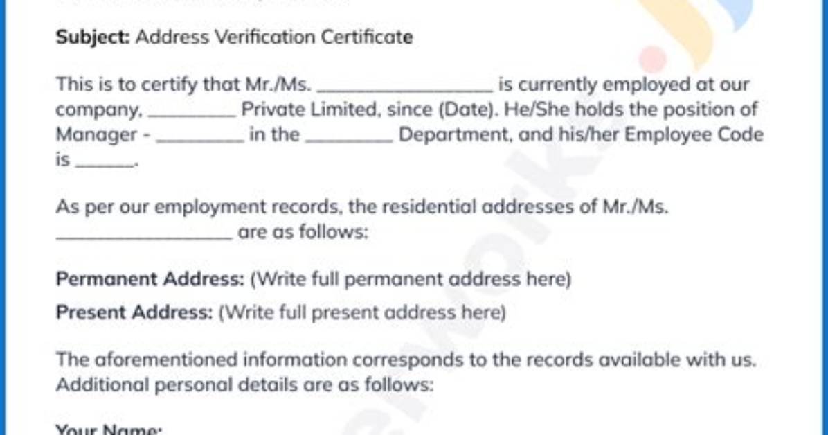 Proof of Address Verification Service in Business Security and Development