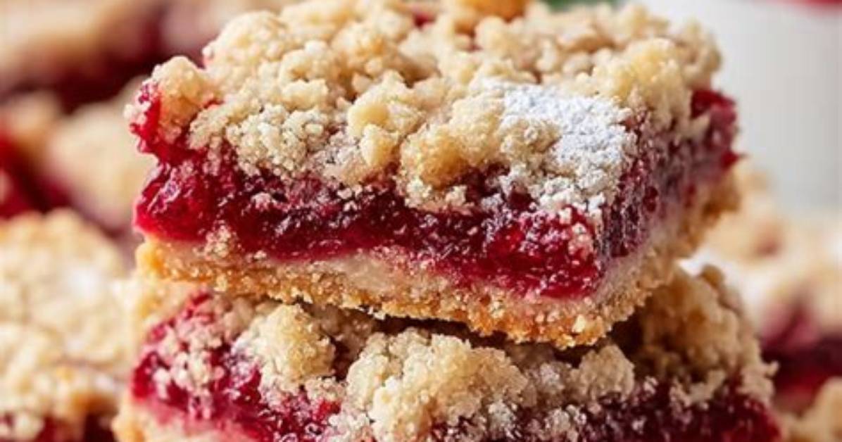 Raspberry Crumble Tart Bars