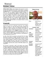 Robert Solow Obituary-Death; Renowned Economist Robert Solow Passes Away at 99.