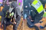 Shocking Moment Jd Sports Security Guard Punches and Headbutts 'Shoplifters' in Violent Shopping Centre Brawl