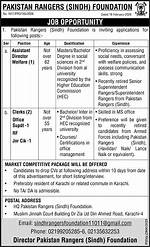 Sindh Rangers Jobs 2023 Karachi Latest Online Apply