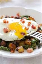 Spring Asparagus Pancetta Hash