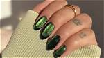The Shimmery Cat-Eye Trend Takes Velvet Nails to the Next Level