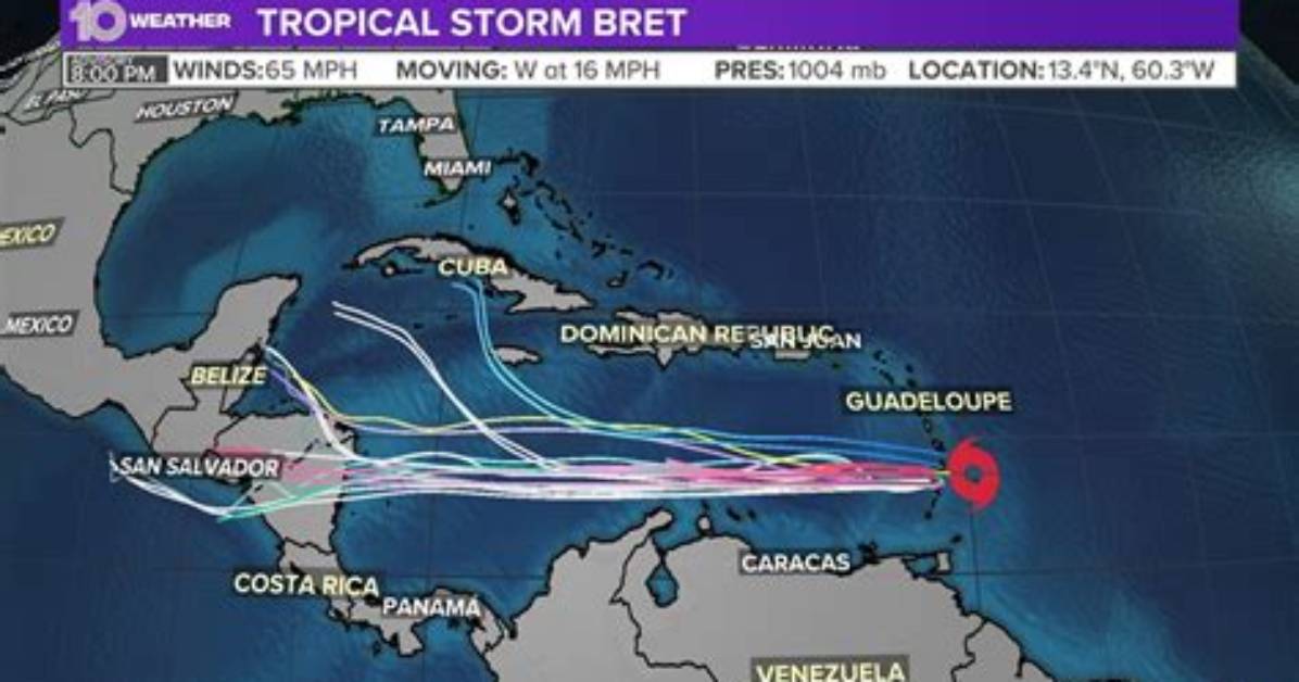 Tropical Storm Bret Moves Closer to Caribbean Islands