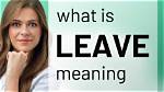 What Does It Mean to Leave and Cleave?