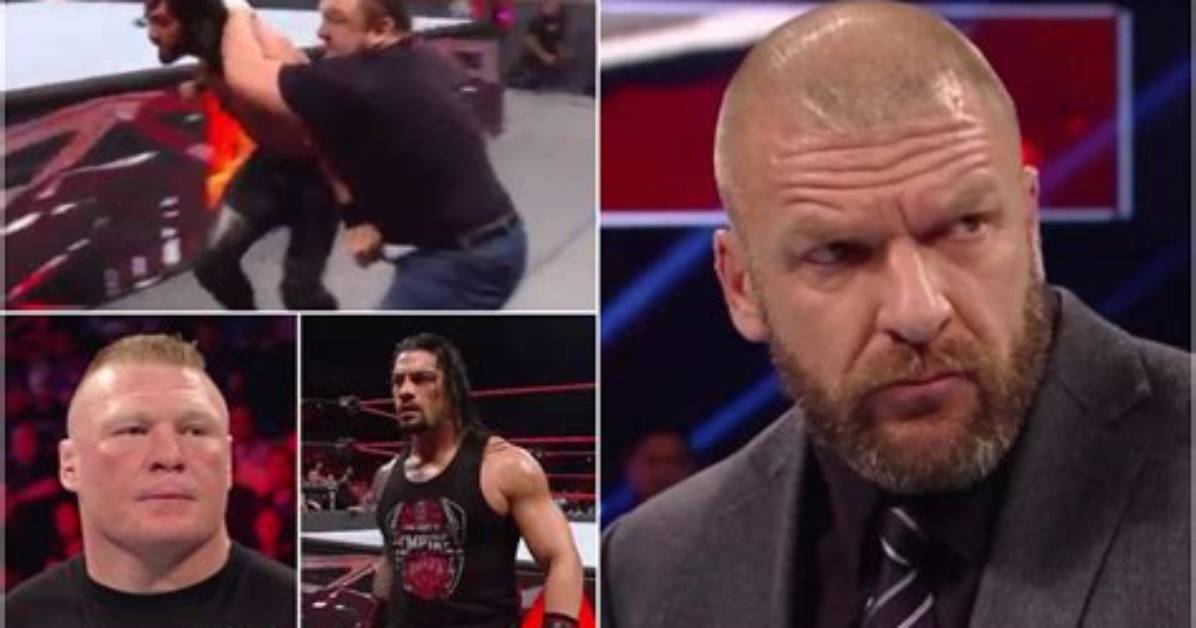 Wwe Raw Results: Triple H Ruthlessly Puts Seth Rollins in His Place, Brock Lesnar Calls out Goldberg Ahead of Wrestlemania and Roman Reigns Gets Revenge on Braun Strowman